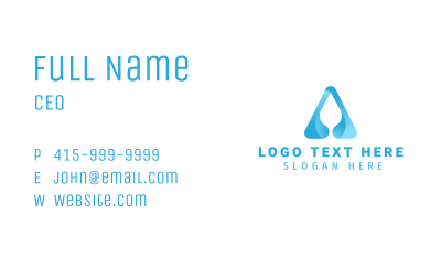 Water Drink Letter A Business Card Image Preview