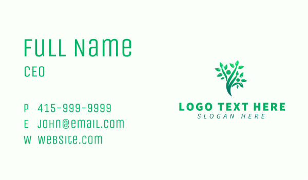 Eco Human Tree Plant Business Card Design Image Preview