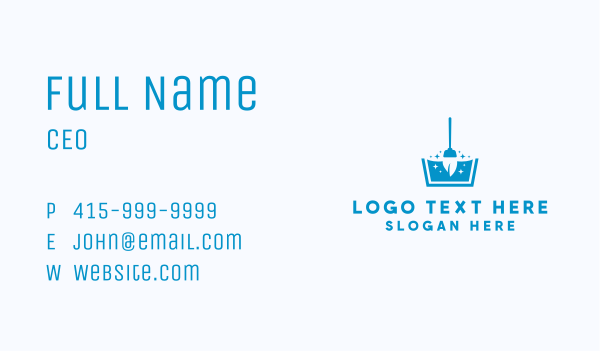 Shiny Janitorial Bucket Business Card Design Image Preview