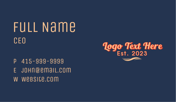 Fashion Script Wordmark Business Card Design Image Preview