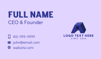 3D Purple Letter A Business Card Design