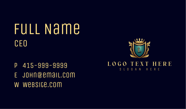 Luxury Royal Shield Business Card Design Image Preview