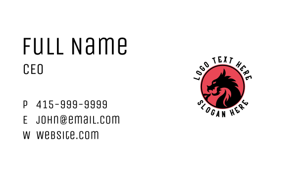 Gaming Dragon Creature Business Card Design Image Preview