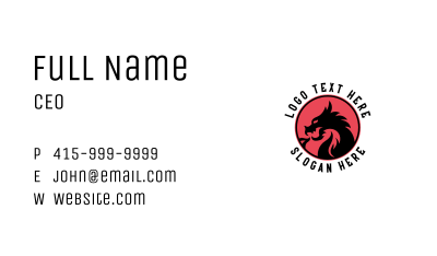 Gaming Dragon Creature Business Card Image Preview