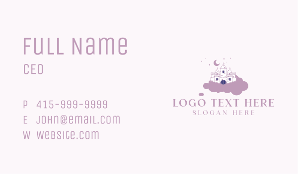 Cloud Castle Tower Business Card Design Image Preview