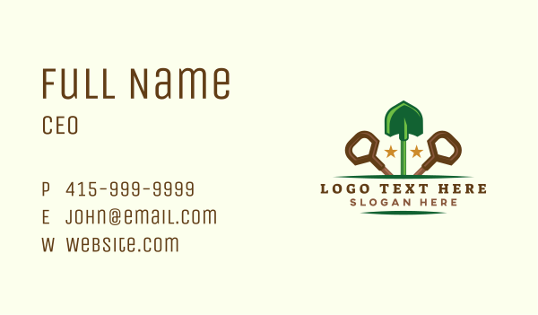 Shovel Landscaping Construction Business Card Design Image Preview