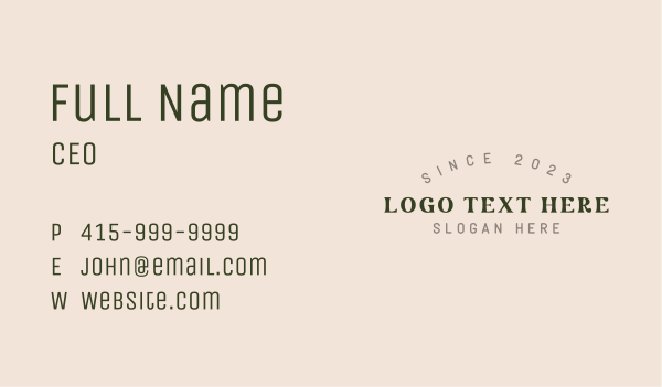 Cursive Vintage Wordmark Business Card Design Image Preview