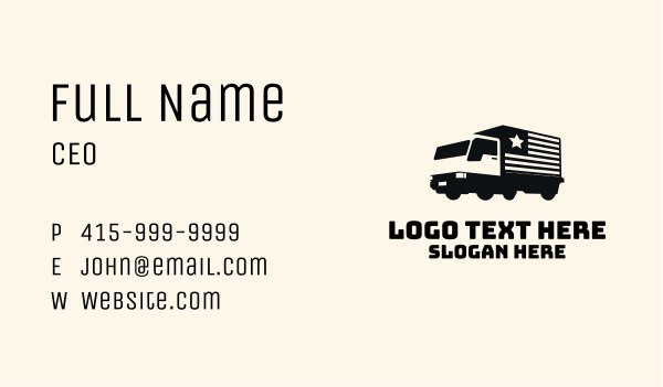 American Delivery Truck Business Card Design Image Preview