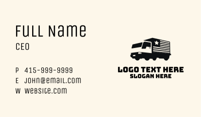 American Delivery Truck Business Card Image Preview