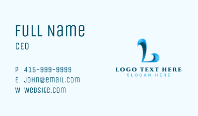 Blue Consulting Letter L Business Card Image Preview