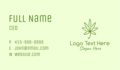 Marijuana Leaf Plant Business Card Image Preview