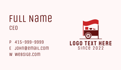 Red Food Cart  Business Card