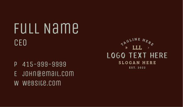 Rustic Arrow Lettermark Business Card Design Image Preview