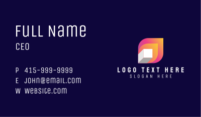 Flame Cube Application Business Card Image Preview