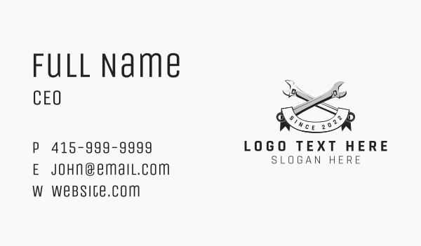 Mechanic Wrench Repair  Business Card Design Image Preview