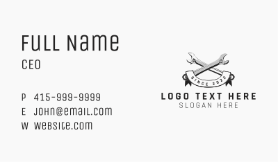Mechanic Wrench Repair  Business Card Image Preview