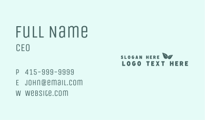 Natural Leaf Wordmark Business Card Image Preview