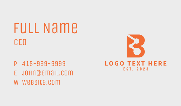 Digital Letter B Business Card Design Image Preview