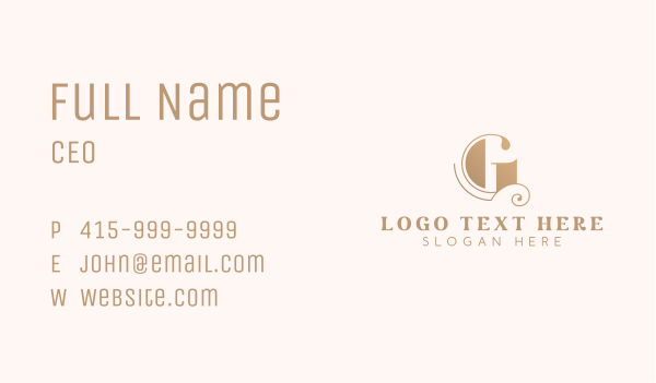 Stylish Styling Boutique Letter G Business Card Design Image Preview