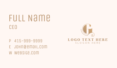 Stylish Styling Boutique Letter G Business Card Image Preview