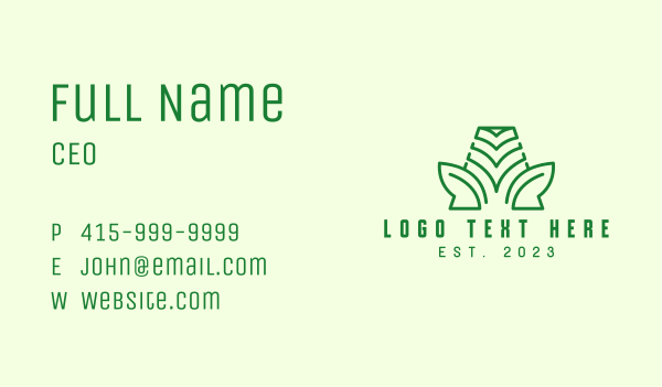 Green Letter A Leaf Business Card Design Image Preview