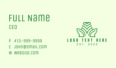 Green Letter A Leaf Business Card Image Preview