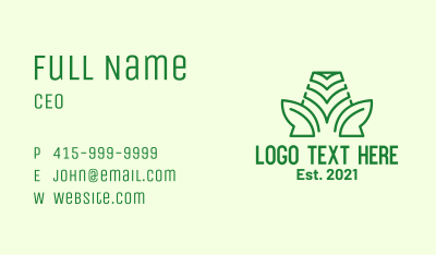Green Letter A Leaf Business Card
