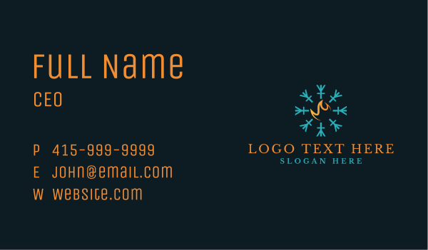 Fire & Ice Ventilation Business Card Design Image Preview