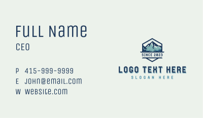 Mountain Peak Hiking Business Card Image Preview