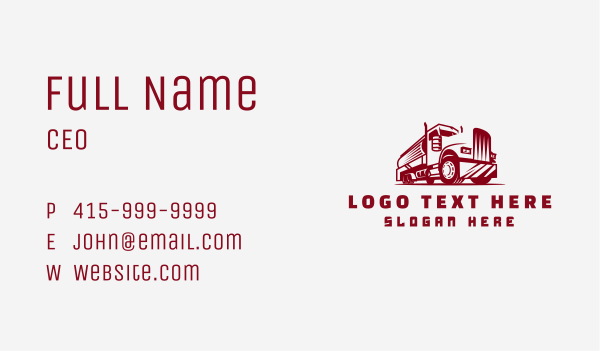 Automotive Tanker Truck Business Card Design Image Preview