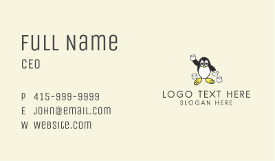 Cute Penguin Mail Business Card Image Preview