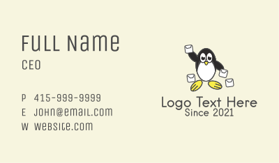 Cute Penguin Mail Business Card