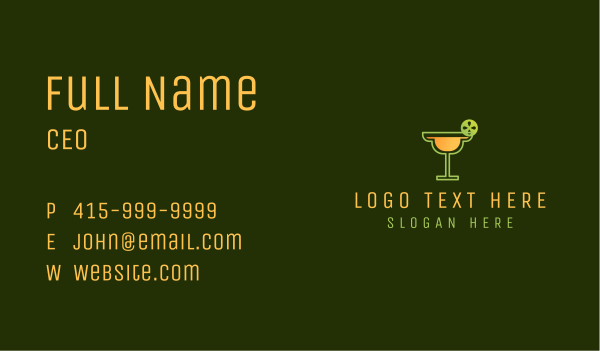 Lime Margarita Cocktail Business Card Design Image Preview