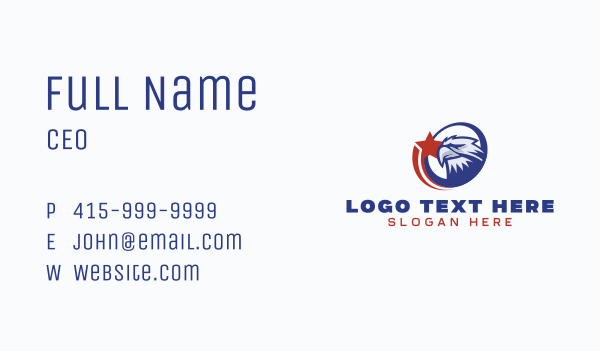 American Patriotic Eagle  Business Card Design Image Preview
