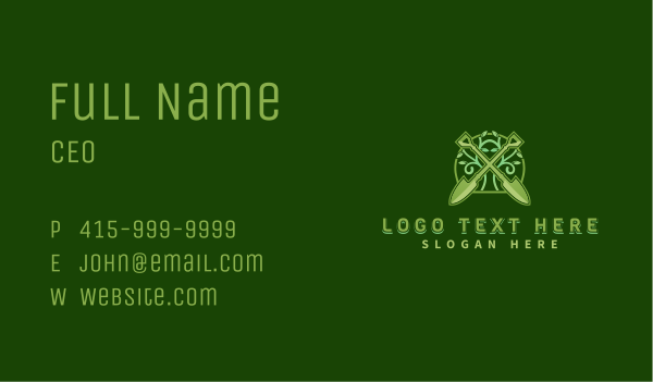 Shovel Vine Plant Business Card Design Image Preview