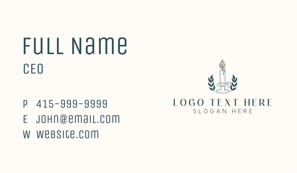 Candle Wreath Wellness Business Card Design Image Preview