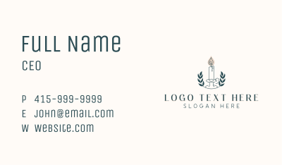 Candle Wreath Wellness Business Card Image Preview