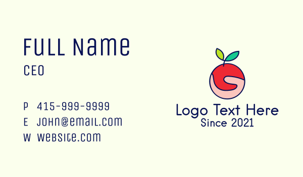 Hand Apple Fruit  Business Card Design Image Preview