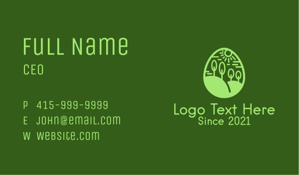 Green Field Egg Business Card Design Image Preview