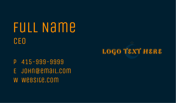 Cosmos Glow Wordmark Business Card Design Image Preview