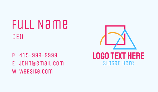 Colorful Geometric Shapes Business Card Design Image Preview