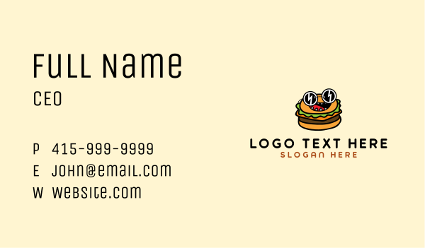 Cool Sunglasses Burger Business Card Design Image Preview