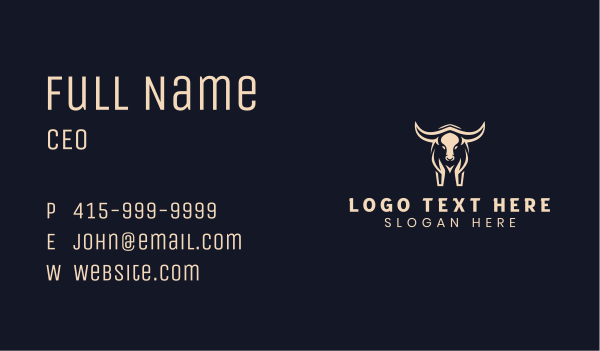 Horns Bison Animal Business Card Design Image Preview
