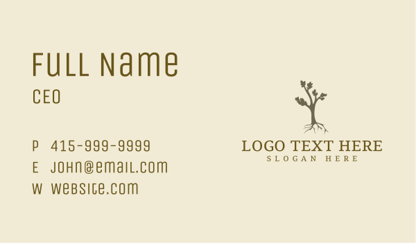 Growing Tree Root Business Card Design Image Preview