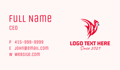 Red Fire Bird Business Card Image Preview