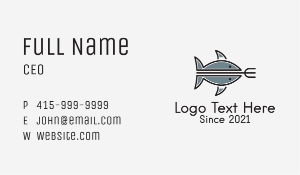 Tuna Fishing Trident Business Card Design Image Preview