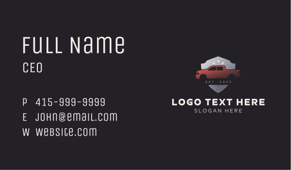 Shield Star Truck Business Card Design Image Preview