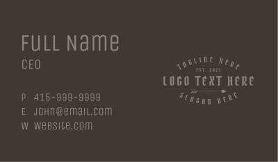 Minimalist Gothic Wordmark Business Card Image Preview