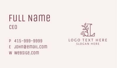 Floral Rose Letter L Business Card Image Preview