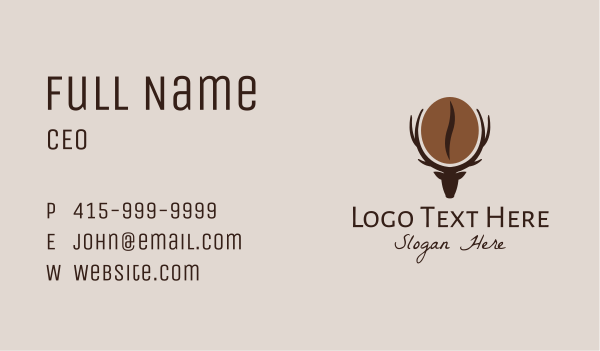 Deer Coffee Bean  Business Card Design Image Preview